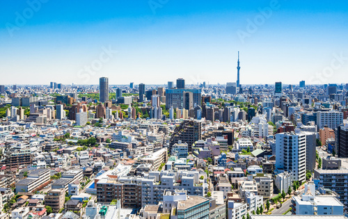 東京 青空と都市風景