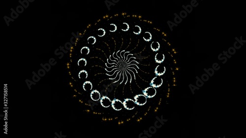 4k Background motion Abstract multicolored motion graphics background Seamless rotating loop mandala art