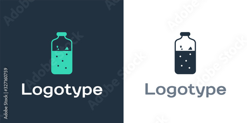 Logotype Mulled wine with ingredients icon isolated on white background. Cinnamon stick, clove, lemon slice. Logo design template element. Vector Illustration