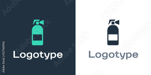 Logotype Fire extinguisher icon isolated on white background. Logo design template element. Vector Illustration