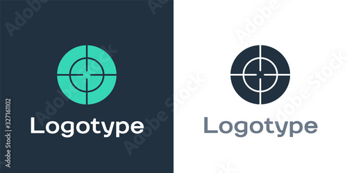 Logotype Target sport icon isolated on white background. Clean target with numbers for shooting range or shooting. Logo design template element. Vector Illustration