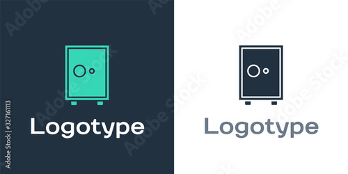 Logotype Safe icon isolated on white background. The door safe a bank vault with a combination lock. Reliable Data Protection. Logo design template element. Vector Illustration