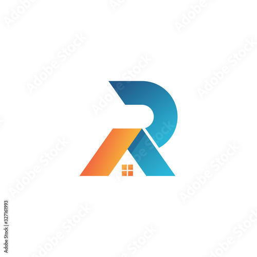 Letter RA Logo. RA Letter Design Vector. RA home logo