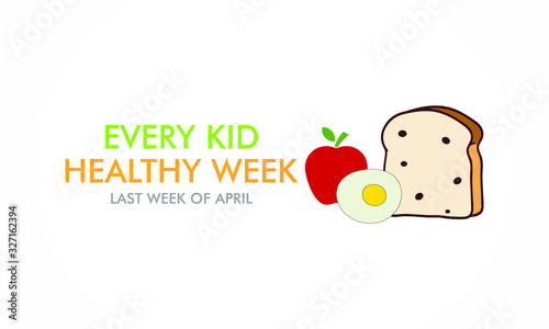 Vector illustration on the theme of Every kid healthy week observed in Last week of April.