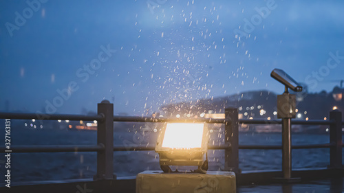 Photography rainy night in istanbul