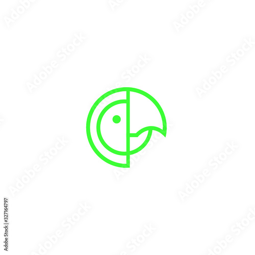 Simple Parrot Head Logo