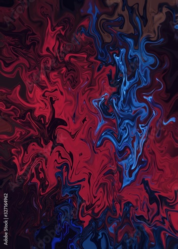 red blue artistic splashes. Abstract rough painting color texture. Modern futuristic pattern. Multicolor dynamic background. Fractal artwork for creative graphic design