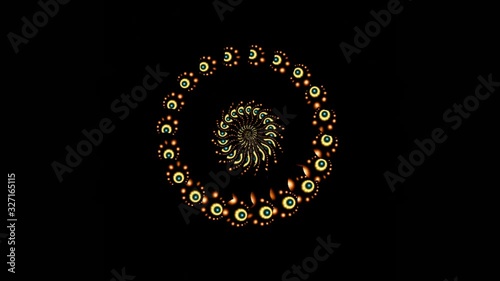 4k Background motion Abstract multicolored motion graphics background Seamless rotating loop mandala art