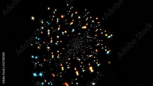 Futuristic video animation with particle stripe object . slow motion, loop 4K