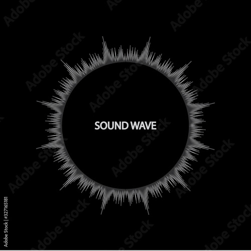 equalizer music sound wave circle vector symbol icon design. Beautiful illustration isolated on black background