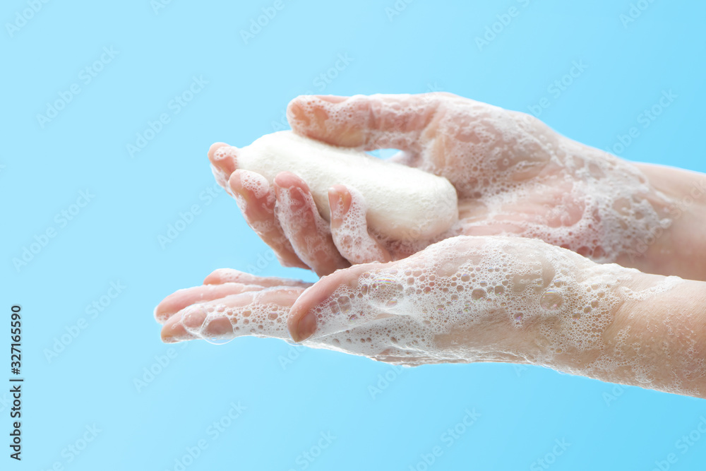 Washing hands with soap Washing hands with soap