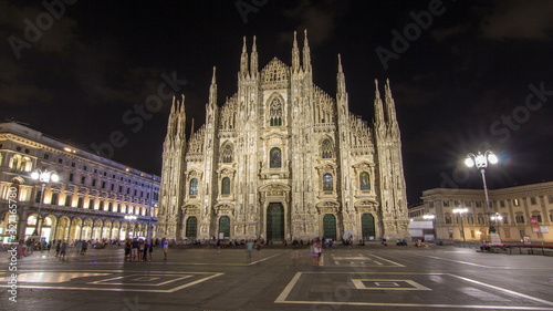 Milan Cathedral night timelapse Duomo di Milano is the gothic cathedral church of Milan, Italy.