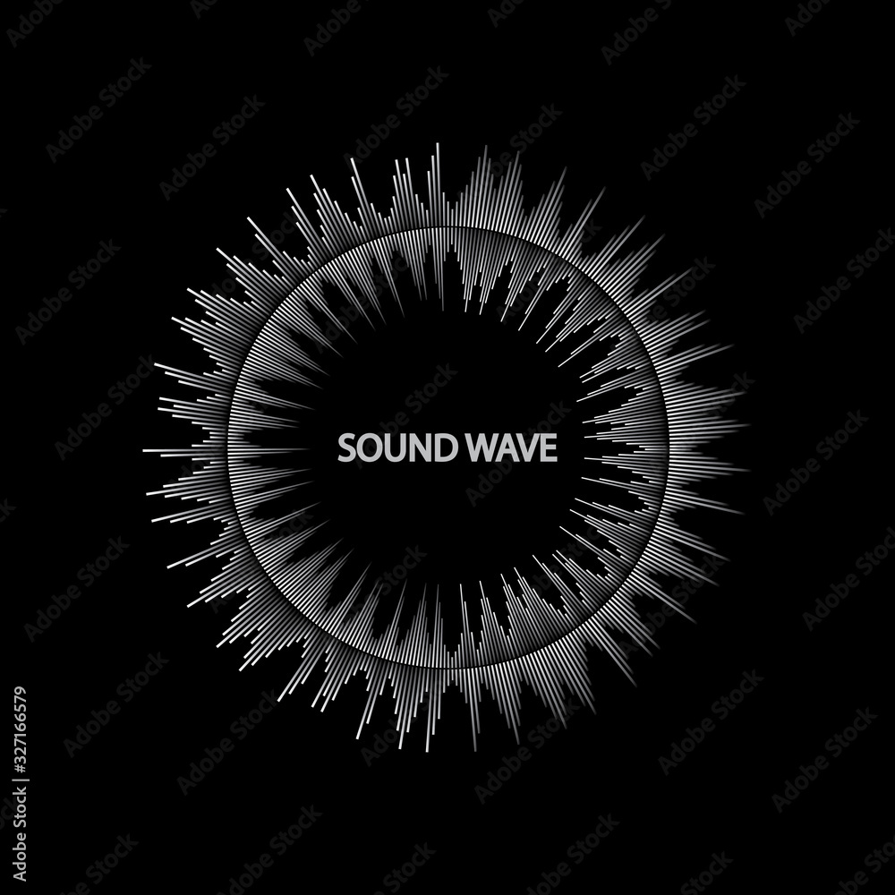 Fototapeta premium equalizer music sound wave circle vector symbol icon design. Beautiful illustration isolated on black background