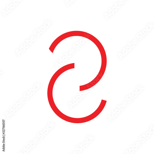 letter cc simple line thin loop logo vector