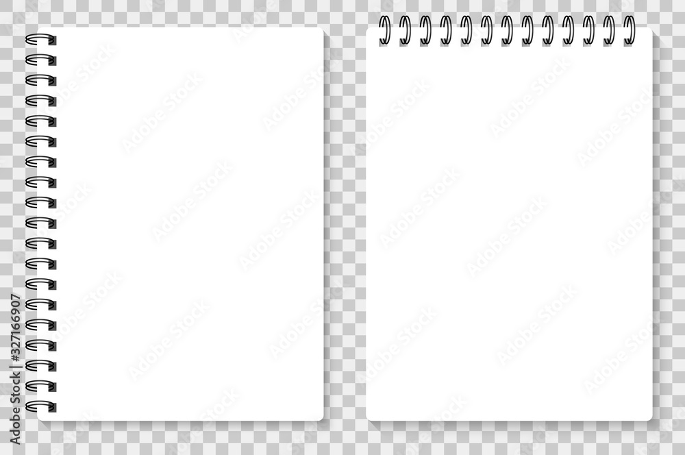 Realistic notebook mock up for your image. Vector illustration.