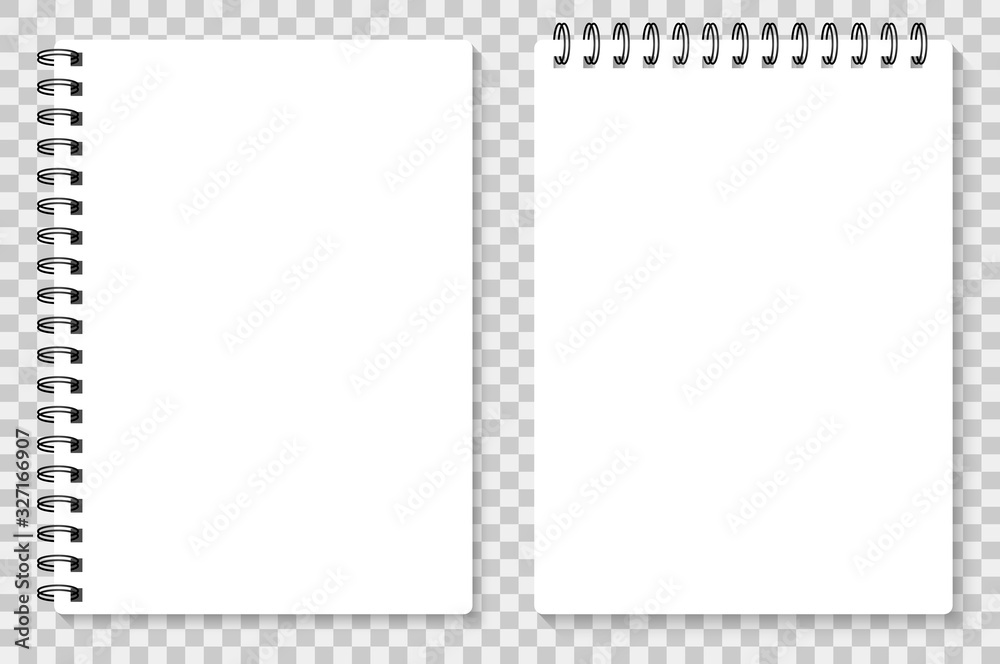 Obraz premium Realistic notebook mock up for your image. Vector illustration.