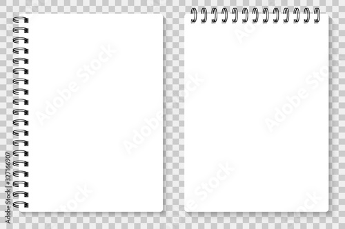 Realistic notebook mock up for your image. Vector illustration.