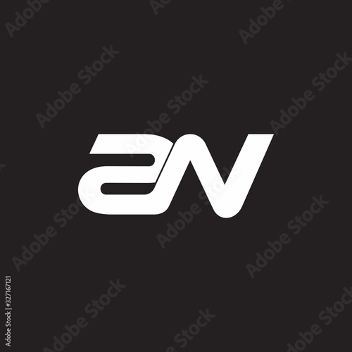 letter 2n simple linked overlapping symbol logo vector