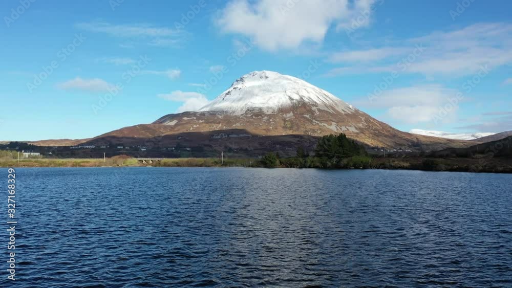 Aerial view of Mount Errigal, the highest mountain in Donegal - Ireland Aerial view of Mount Errigal, the highest mountain in Donegal - Ireland
