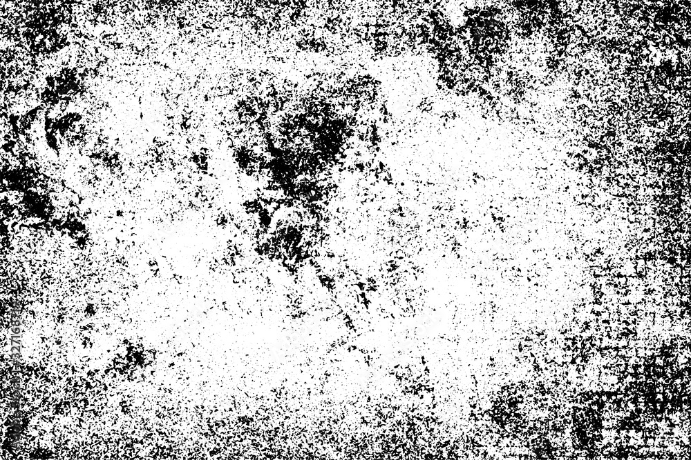 Fototapeta premium Black and white grunge texture. Pattern of an old worn surface. Monochrome pattern of scratches and scuffs