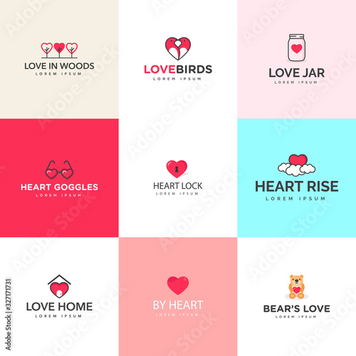  Valentine Love Flat Vectors Logo 