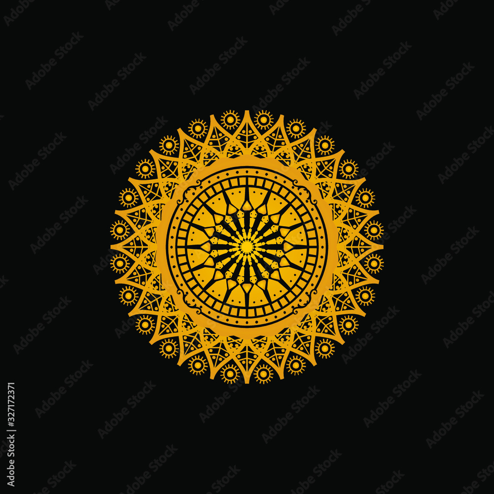 creative mandala gold logo template luxury vector