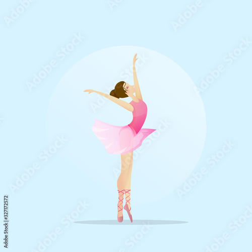 Vector silhouette of a girl dancing in ballet. Plastic and acrobatics.