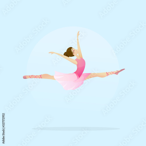 Vector silhouette of a girl dancing in ballet. Plastic and acrobatics.