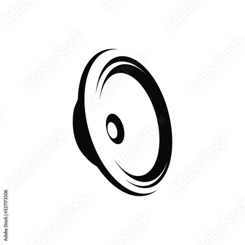 black speaker icon, vector black speaker isolated on white background. photo