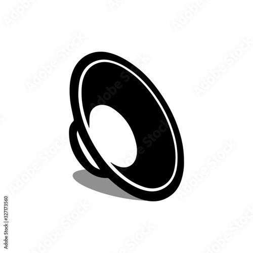 subwoofer flat icon, black of loudspeaker
