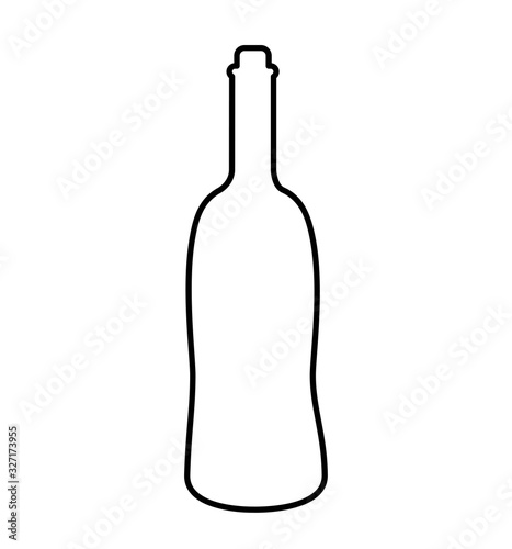 bottle glass line icon vector isolated on white