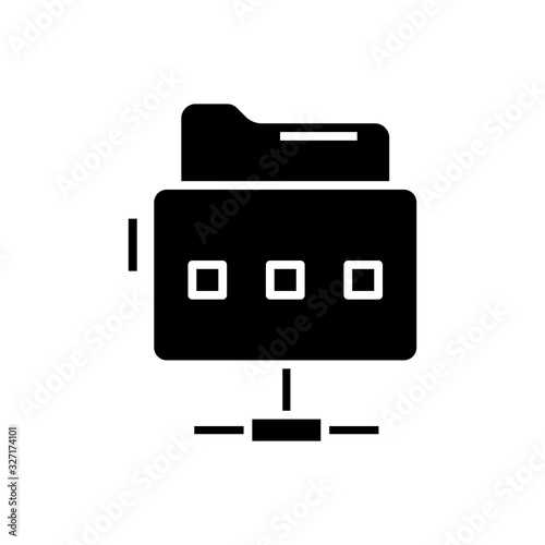 Files keeper black icon, concept illustration, vector flat symbol, glyph sign.