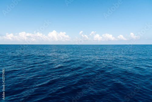 Sea ocean and blue sky background