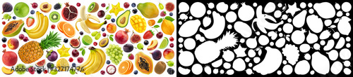 Fruits and berries collection with alpha channel