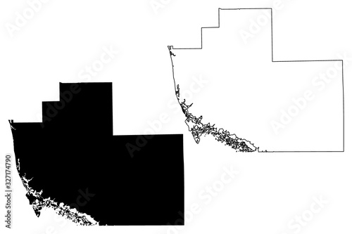 Collier County, Florida (U.S. county, United States of America,USA, U.S., US) map vector illustration, scribble sketch Collier map