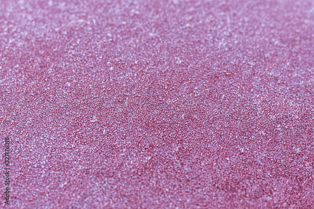 Red frosty metal surface close up. Red frosty metal surface close up.