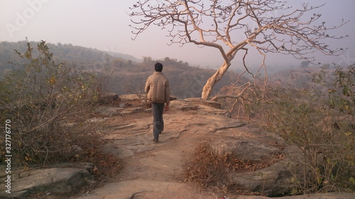 man walking on Mountain