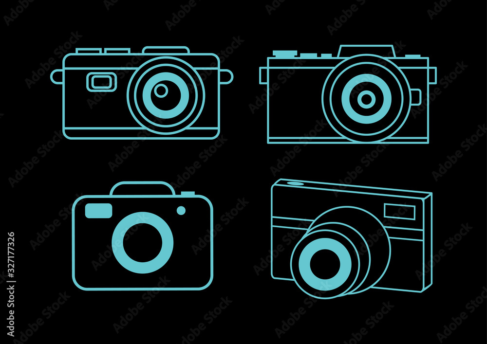 thin line for camera set,vector illustrations thin line for camera set,vector illustrations