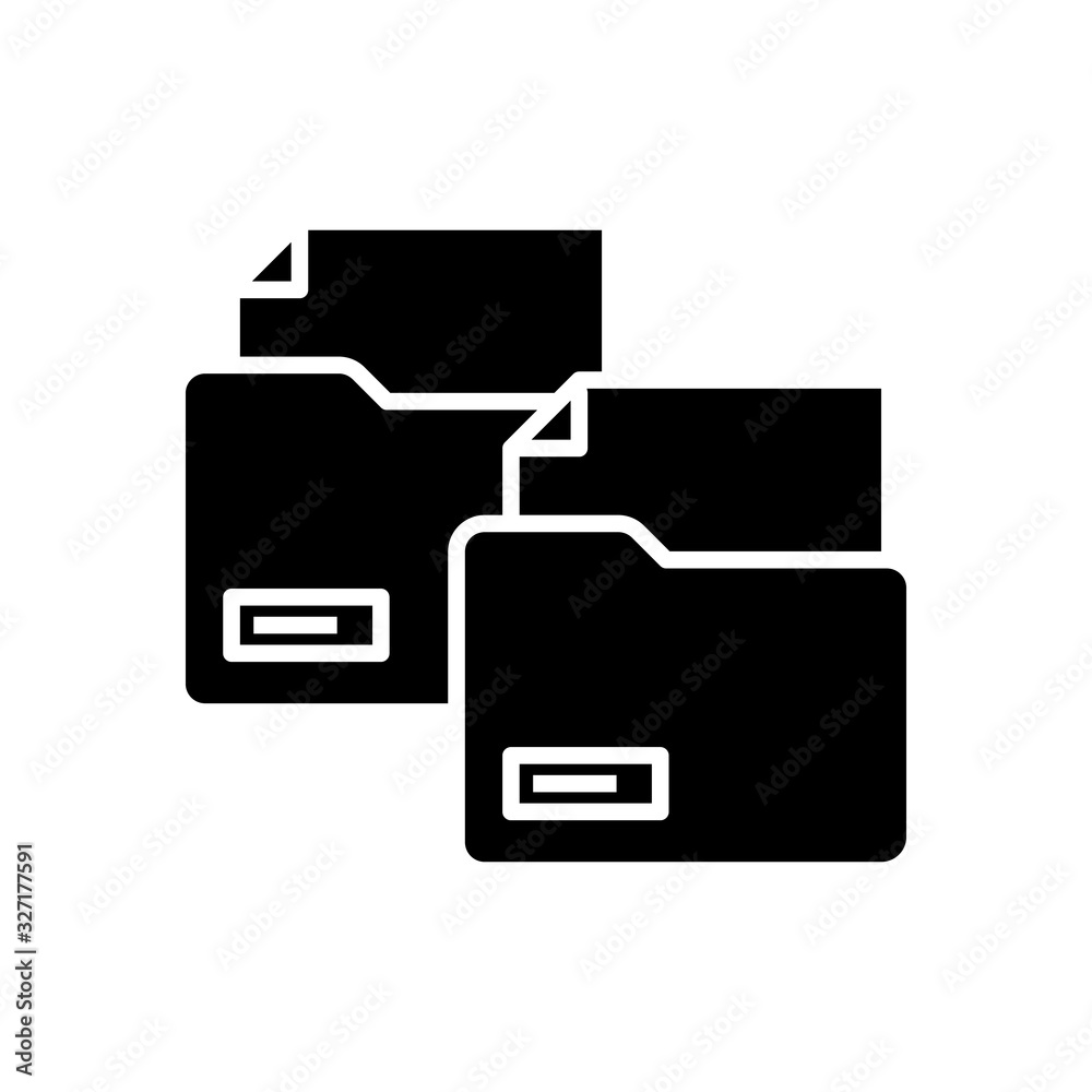 Files black icon, concept illustration, vector flat symbol, glyph sign. Files black icon, concept illustration, vector flat symbol, glyph sign.