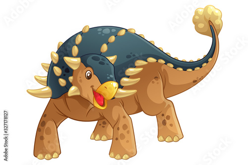 Ankylosaurus Cartoon Illustration photo