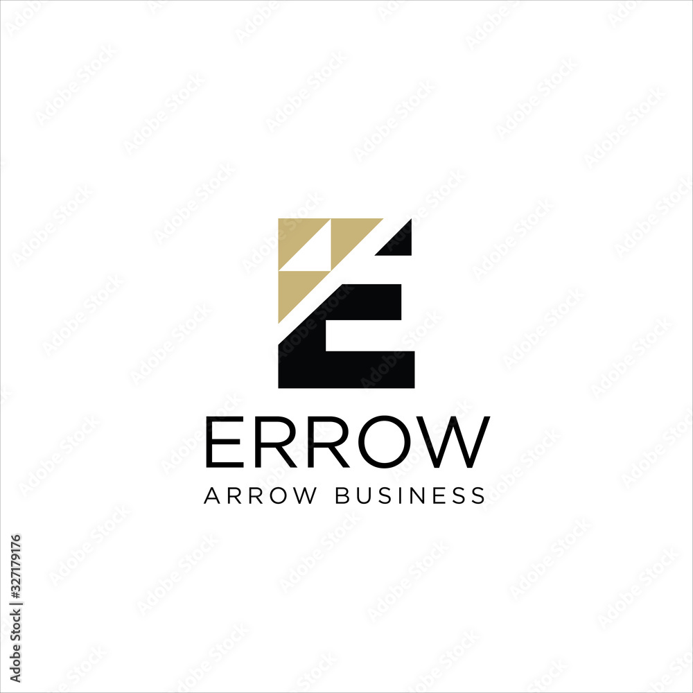 Initial E letter with Arrow icon inside vector logo icon illustration Initial E letter with Arrow icon inside vector logo icon illustration