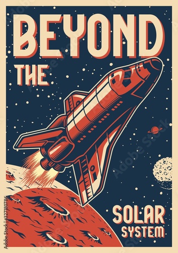 Vintage space colorful poster