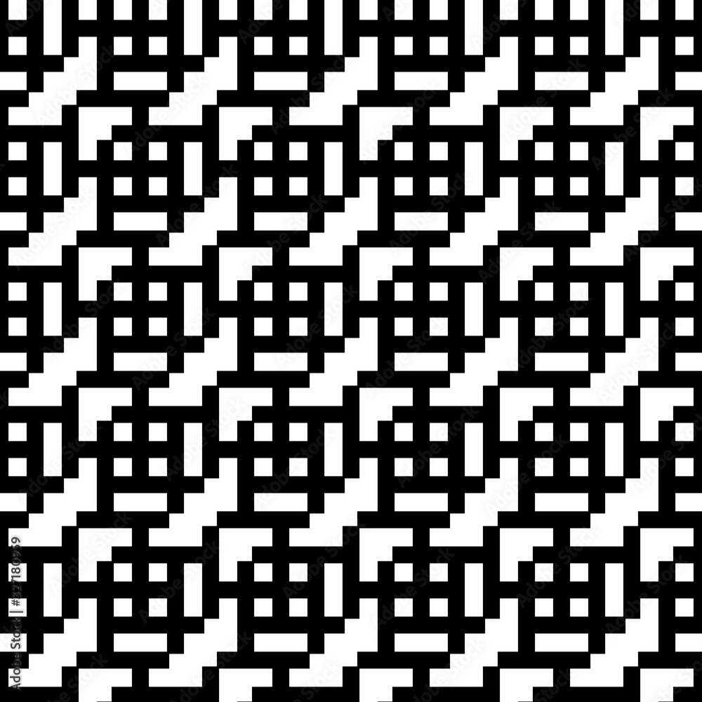 Abstract geometric black and white seamless pattern for web page, textures, card, poster, fabric, textile. Monochrome graphic repeating design. Modern minimalist stylish ornament. Abstract geometric black and white seamless pattern for web page, textures, card, poster, fabric, textile. Monochrome graphic repeating design. Modern minimalist stylish ornament.