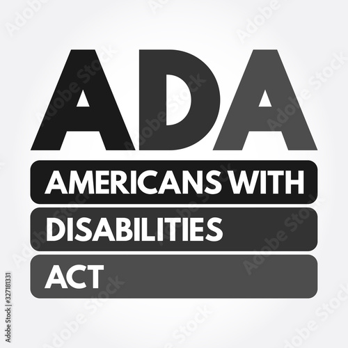 ADA - Americans with Disabilities Act acronym, concept background