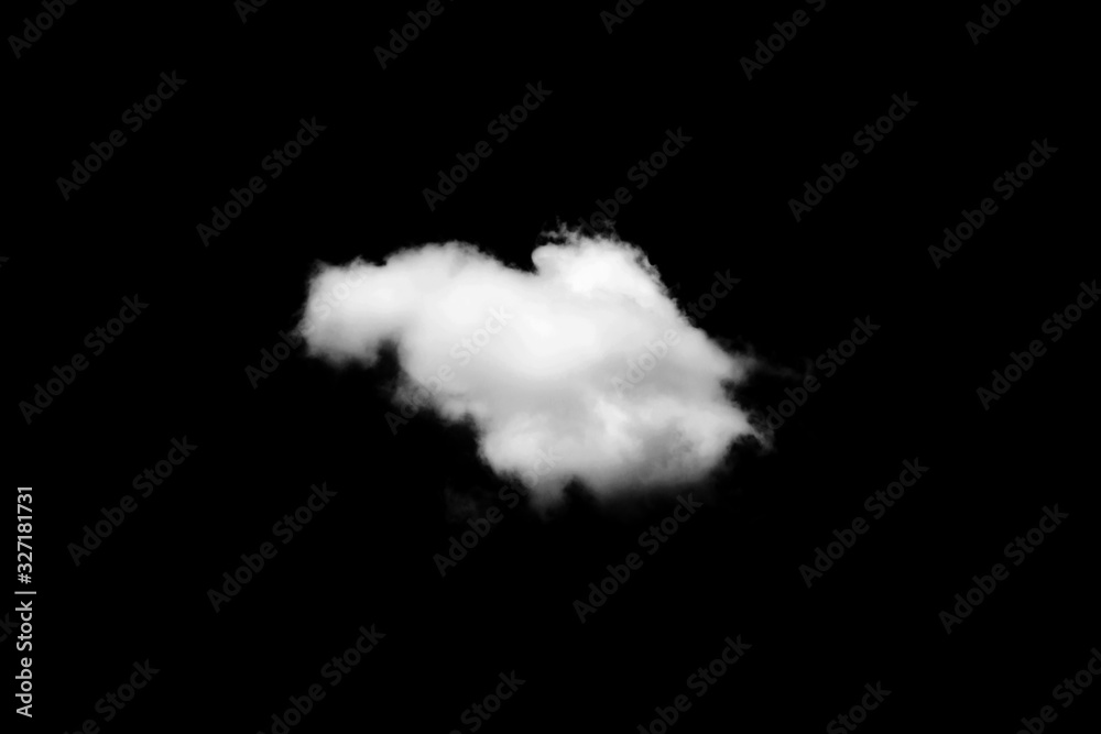 Isolated White cloud on black background for decoration or nature design. Isolated White cloud on black background for decoration or nature design.