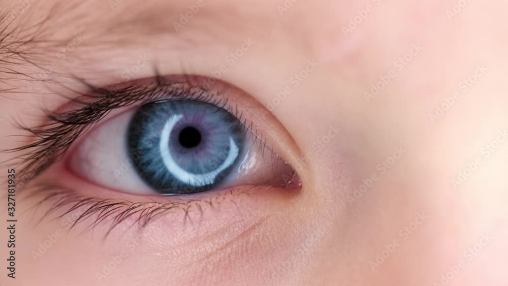 Close up of Intense Blue Eye of a Kid Close up of Intense Blue Eye of a Kid