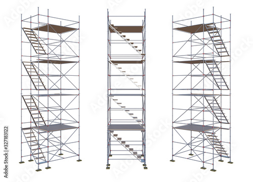 Fototapeta Naklejka Na Ścianę i Meble -  scaffolding isolated on white