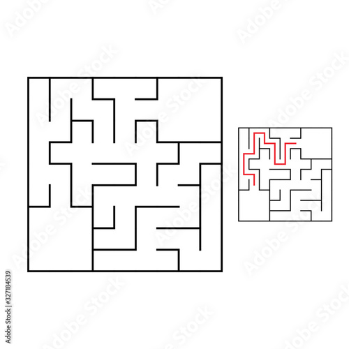 Easy maze. Game for kids. Puzzle for children. Labyrinth conundrum. Find the right path. Vector illustration.