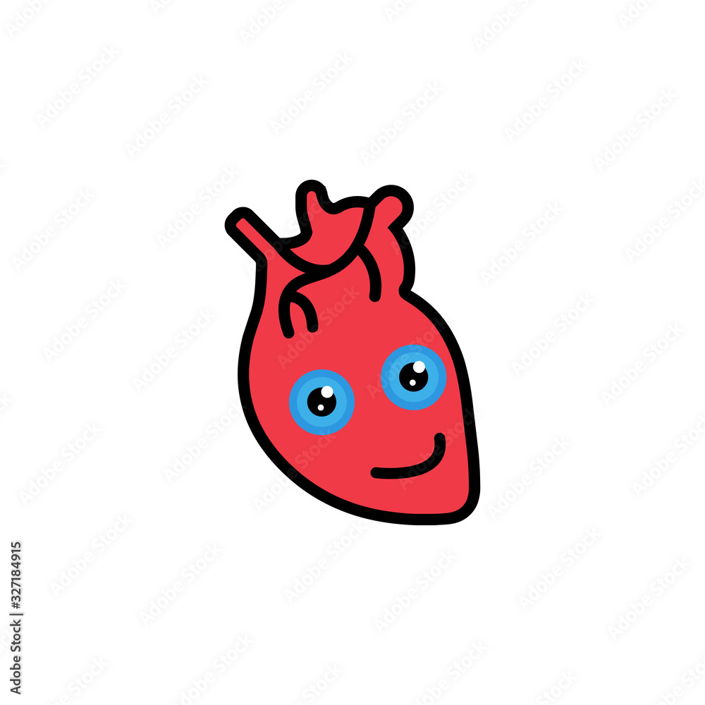 Obraz premium human heart cartoon funny icon