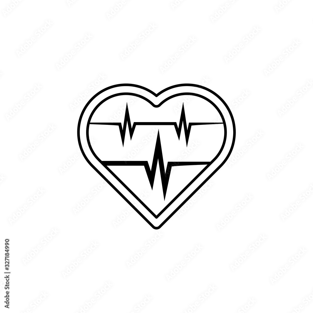 human heart and heartbeat icon human heart and heartbeat icon